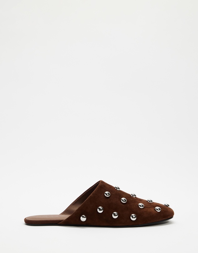 AERE - Lola Suede Stud Flats