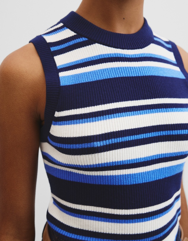 Country Road - Australian Merino Crew Neck Stripe Knit Tank