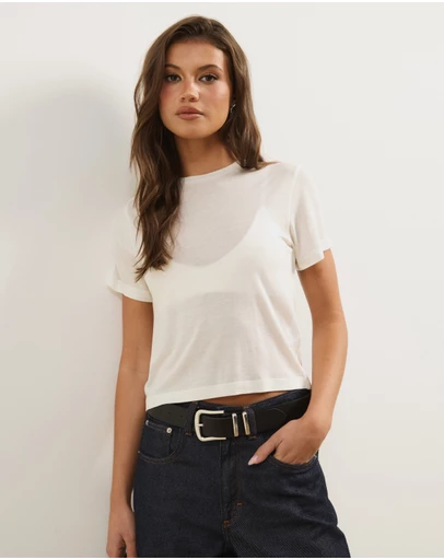 Atmos&Here - Wool Blend Short Sleeve T-Shirt