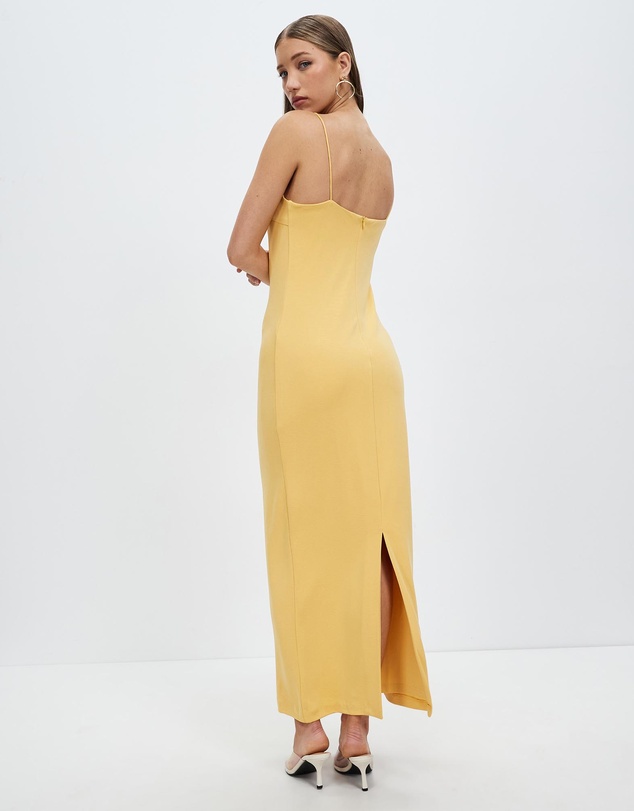 Third Form - Mode Straight Neck Maxi Dress