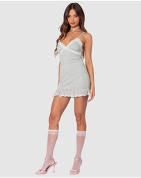EDIKTED - Flynn Lacey Ruffle Trim Mini Dress