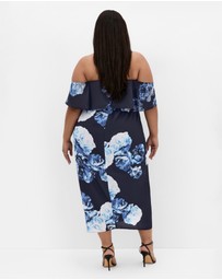 City Chic - Gina Print Off Shoulder Dress