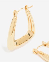 Lovisa - Waterproof Gold Plated Stainless Steel Trapeze Hoop Earrings