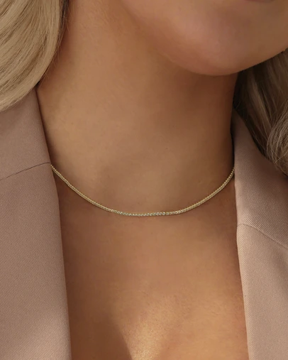 The Silver Collective - Tennis Necklace Fine Gold