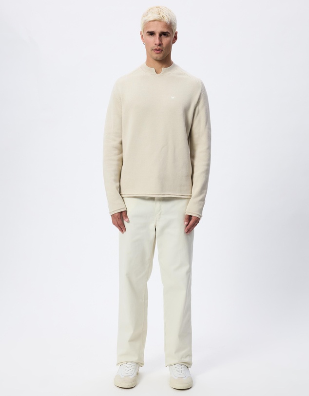 Emporio Armani - Notch Neck Embroidered Logo Pullover