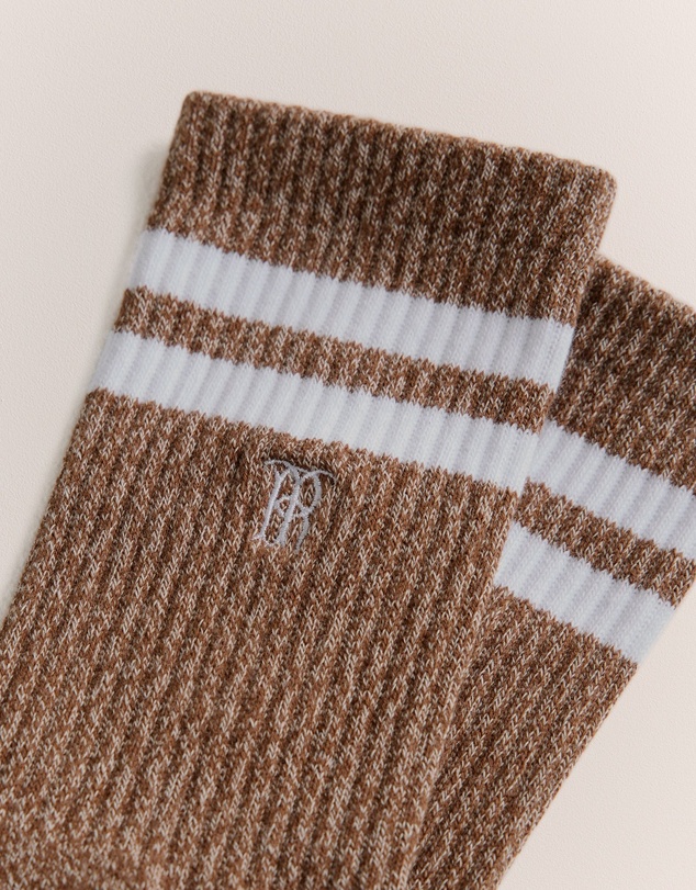 Trenery - Monogram Rib Sport Sock in Sierra