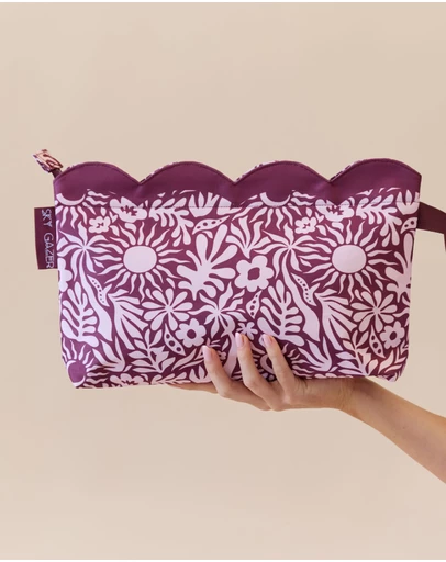 Sky Gazer - Scalloped Edge Wet Bag- Berry Sunrise