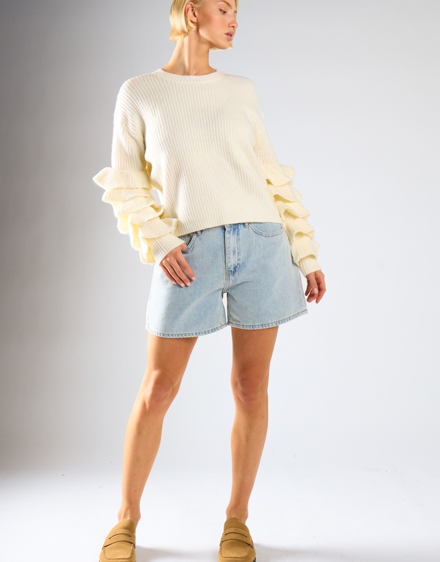 Glamorous - Tiered Ruffle Sleeve Sweater