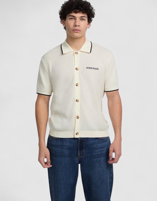 GUESS - GUESS JEANS Short Sleeve Polo Cardigan