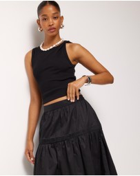 AERE - Pintuck Poplin Midi Skirt