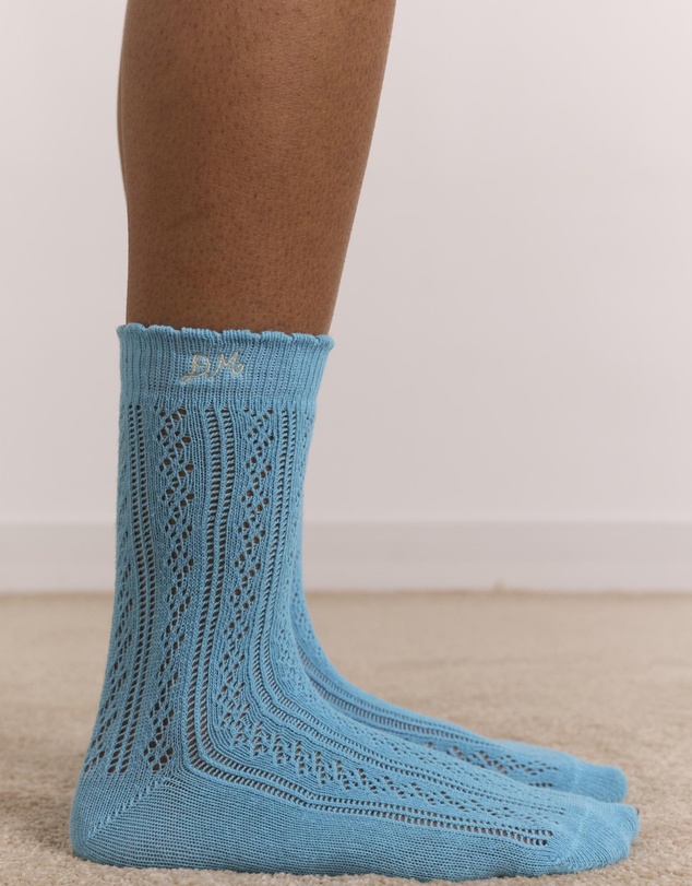 Damson Madder - Calf Length 2 Pack Pointelle Socks
