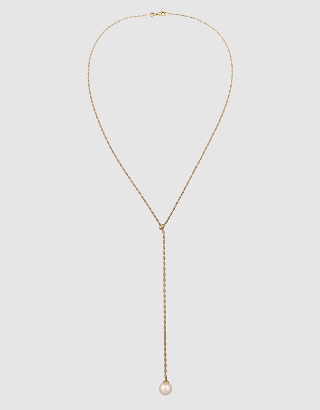 Elli Jewelry - Y-Necklace with Swarovski® Pearl in Gold-Plated 925 Silver