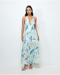 AERE - Kira Linen Halter Midi Dress