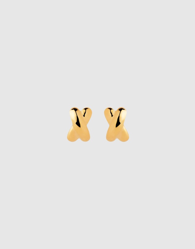 Najo - Bisous Yellow Gold Stud Earrings