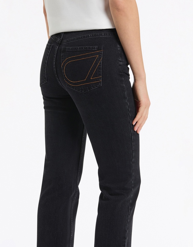 Carla Zampatti - Washed Black Denim Straight Leg Pant