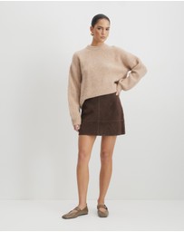 AERE - Anders Suede Look Mini Skirt