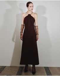 M.N.G - Fine-Knit Dress With Choker Collar
