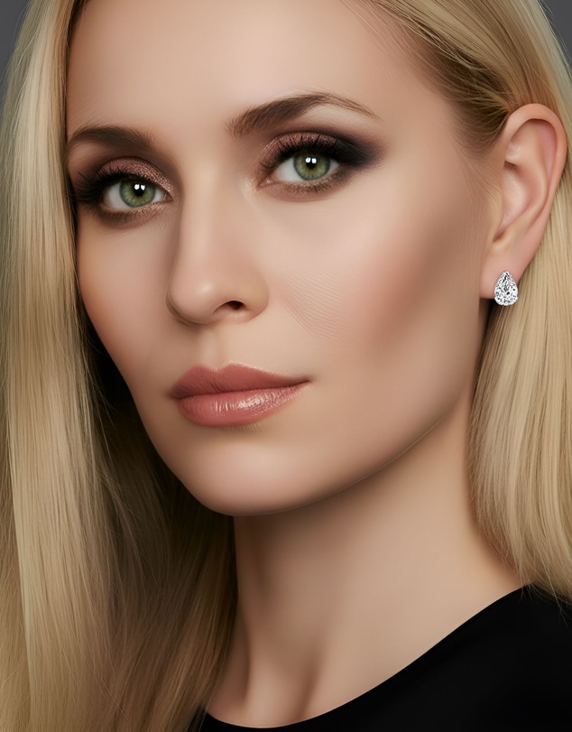 Georgini - Georgini Elegant Essentials 7mm Pear Cut Hidden Halo Stud Silver