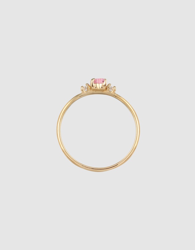 Elli Jewelry - Pink Heart Zirconia Ring in Gold-Plated 925 Silver
