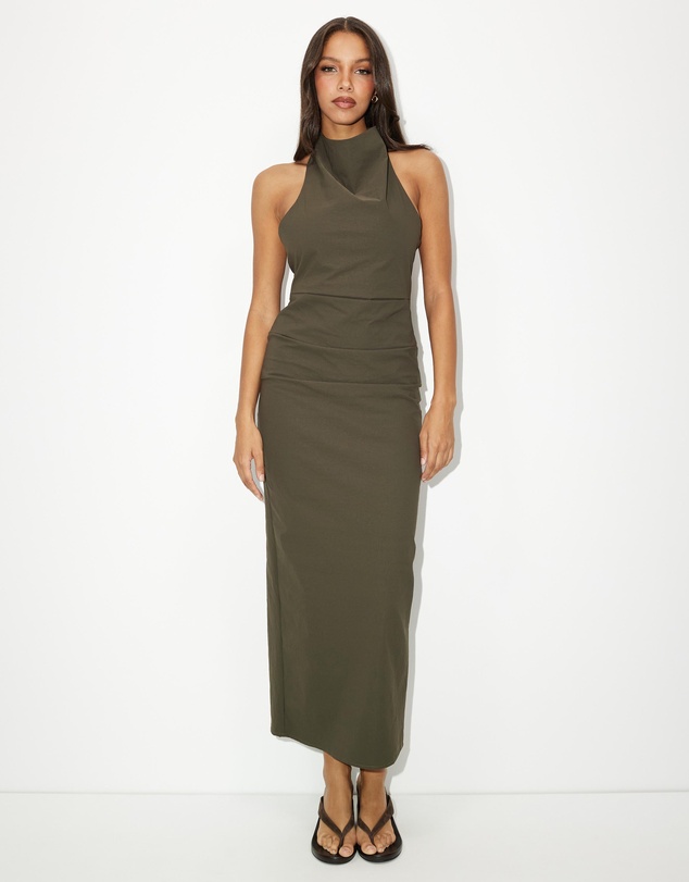 Dazie - Bonnie Maxi Ruched Halter Dress