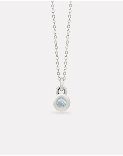 Najo - October Silver & Opal Birthstone Necklace