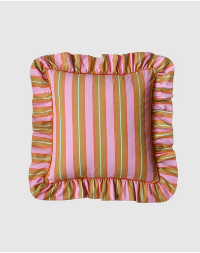 Mosey Me - Sunrise Stripe Ruffle Cushion