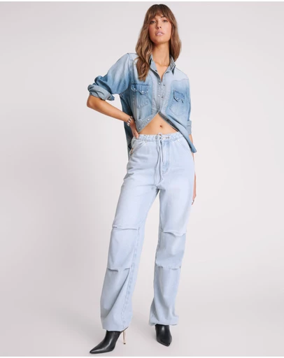 ONE TEASPOON - Blue Latte Marley Relaxed Denim Jeans