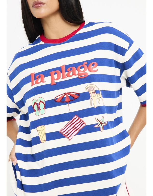Subtitled - La Plage Stripe Short Sleeve T-Shirt