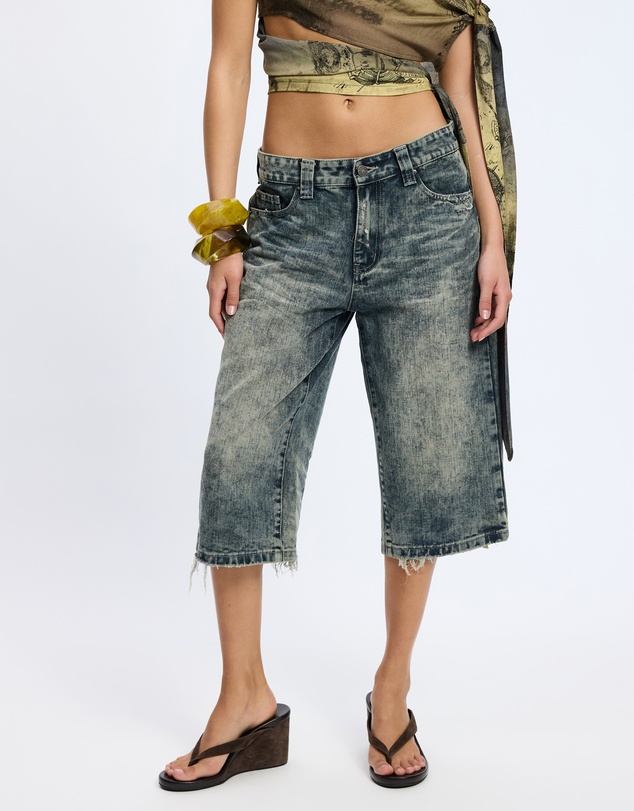 Jaded London - Slim Leg Distressed Jorts