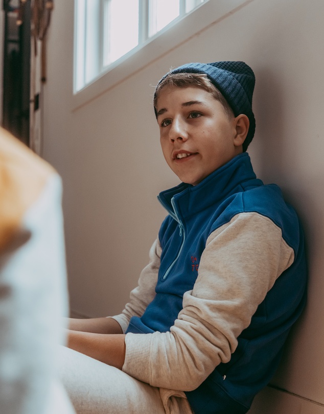 Olive & The Captain - Cobalt Cosy Block Zip Jumper- Updated Fit