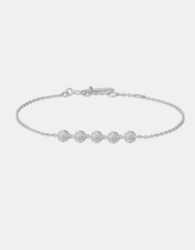 Ania Haie - Ania Haie Silver Pave Multi Beaded Chain Bracelet