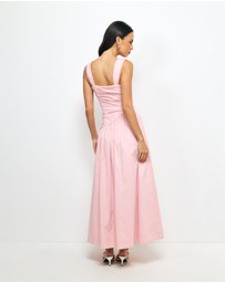 AERE - Kylara Ruched Midi Dress