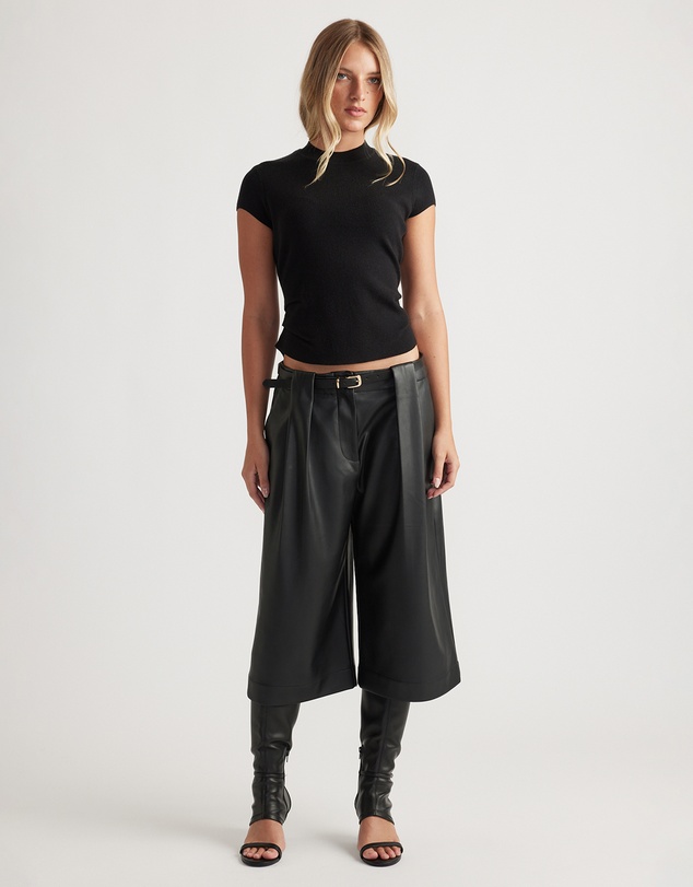 Decjuba - Lily Pleat Detail Knit Tee