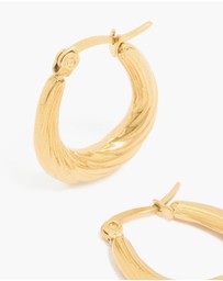 Lovisa - Waterproof Gold Plated Stainless Steel Twisted Hoop Earrings