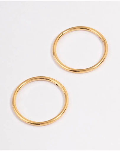 Lovisa - Gold Plated Surgical Steel Fine Sleeper Earrings 10mm