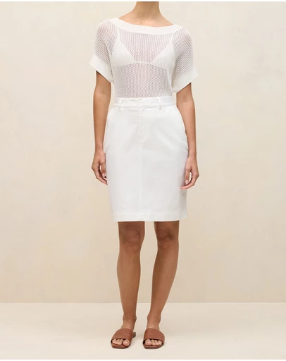 Trenery - Classic Denim Skirt in White