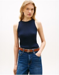 Tommy Hilfiger - Cable Knit Sleeveless Slim Jumper