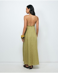 Revibe - Repaired AERE Jaylah Linen Slip Dress