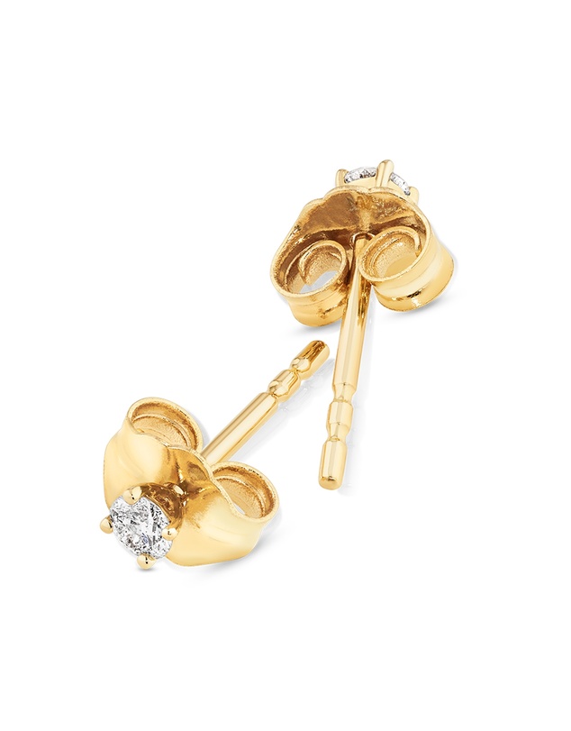 Michael Hill - 0.10 Carat TW Diamond Mini Solitaire Stud Earrings in 10kt Yellow Gold