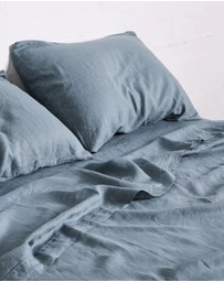 IN BED - 100% Linen Pillowslip Set in lake