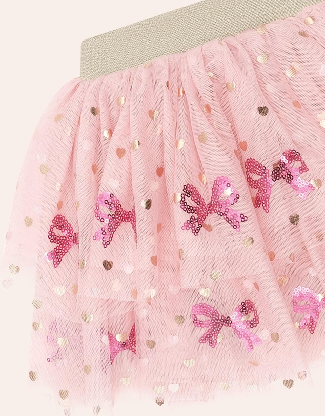 Huxbaby - Sequin Bow Tiered Tulle Skirt - Babies-Kids