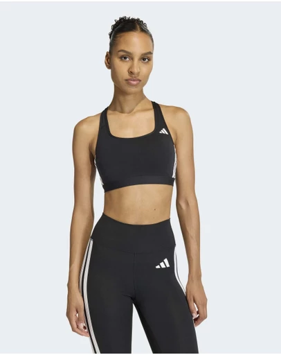 adidas Performance - Optime Essentials Workout 3-Stripes Medium Support Bra Womens