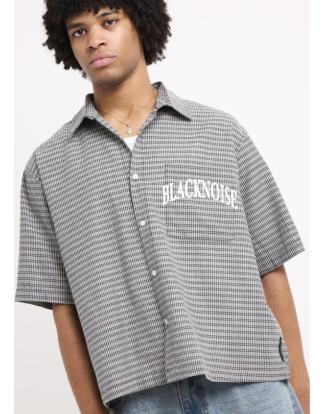 Black Noise White Rain - Heaton Short Sleeve Shirt
