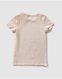 WITH LOVE FOR KIDS - BASICS Wide Ribbed Short Sleeve Top - Kids