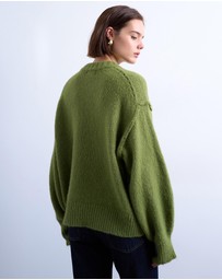 TOPSHOP - Knitted Wool Blend Fluffy Exposed Seam Easy Jumper