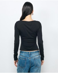 AERE - Tess Boat Neck T-Shirt