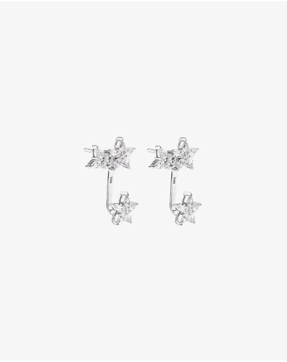 Michael Hill - Floral Detachable Stud Earrings with Cubic Zirconia in Sterling Silver