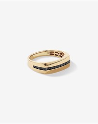 Michael Hill - 0.18 TW Black Diamond Men's Ring in 10kt Yellow Gold