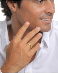 Kuzzoi - ICONIC EXCLUSIVE - Ring Men Band Organic Textured in 925 Sterling Silver Gold Plated