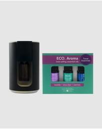 ECO. Modern Essentials - Cordless Travel Diffuser Obsidian & Travel Trio